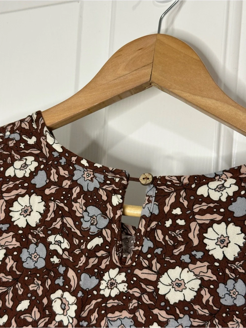 Rylee + Cru Brown Floral Holiday Bloom Gillian Tiered Dress 10-12Y Boho Cottage